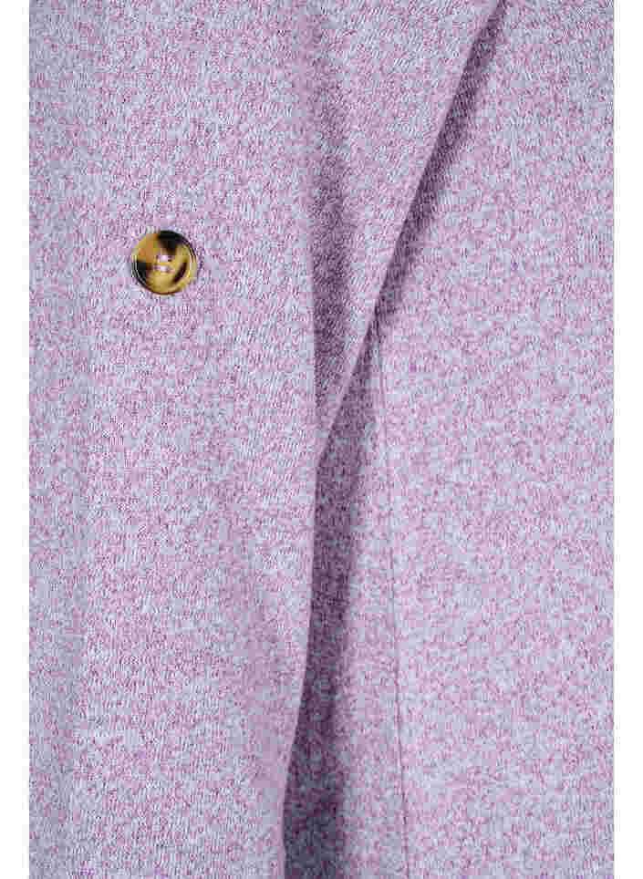 Top met knopen en 3/4-mouwen, Royal Lilac Melange, Packshot image number 3