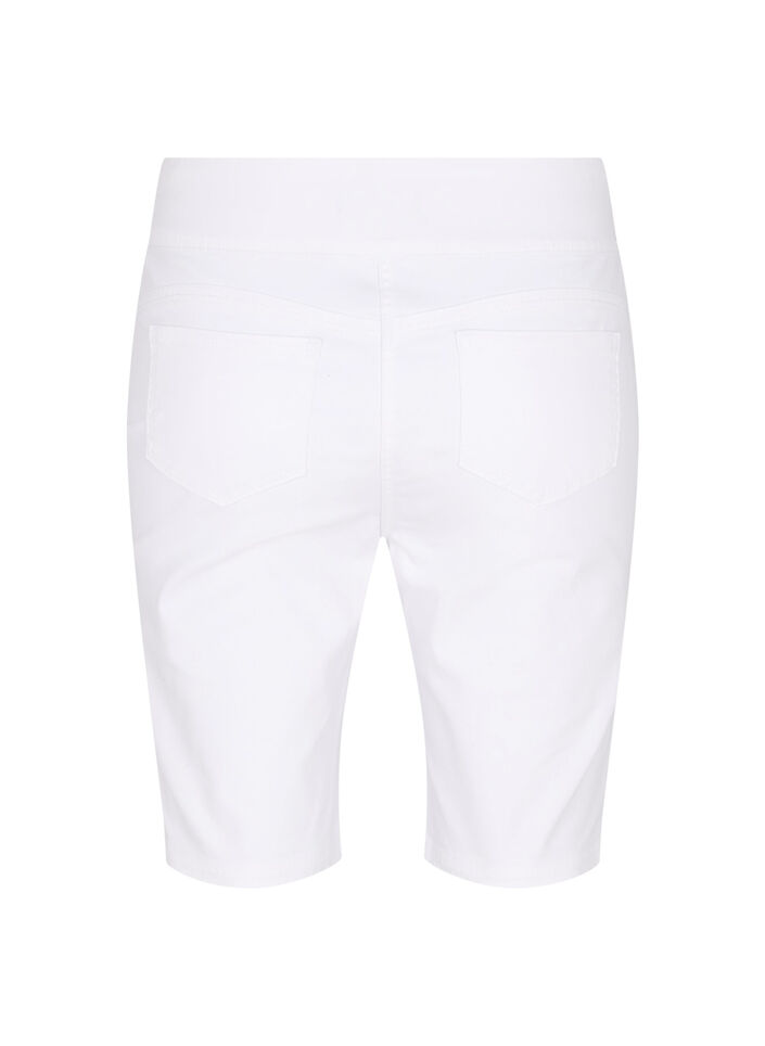 Shorts met strakke pasvorm en achterzakken, White, Packshot image number 1
