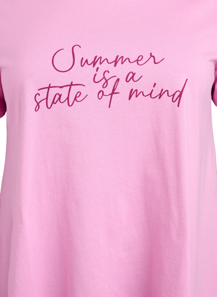 T-shirt met ronde hals en A-lijn vorm, Roze, Packshot image number 2
