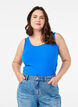 Solide kleur basis top in katoen, Blauw, Model image number 0