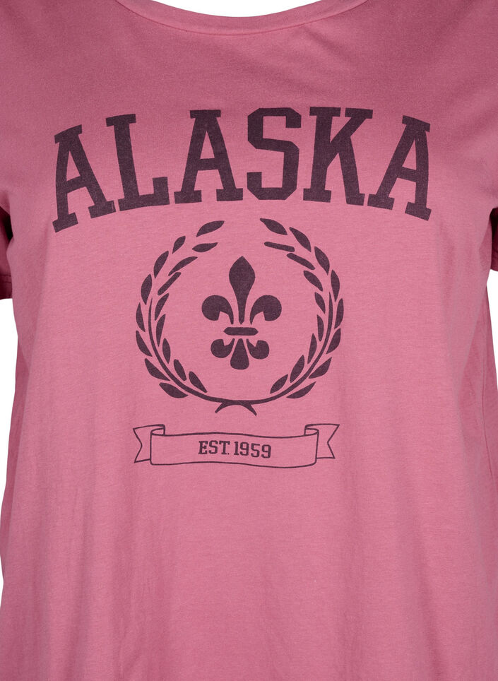 Katoenen T-shirt met tekstmotief, Malaga W. ALASKA, Packshot image number 2