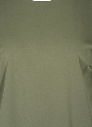 Effen tuniek met 2/4-mouwen en plissé, Thyme, Packshot image number 2