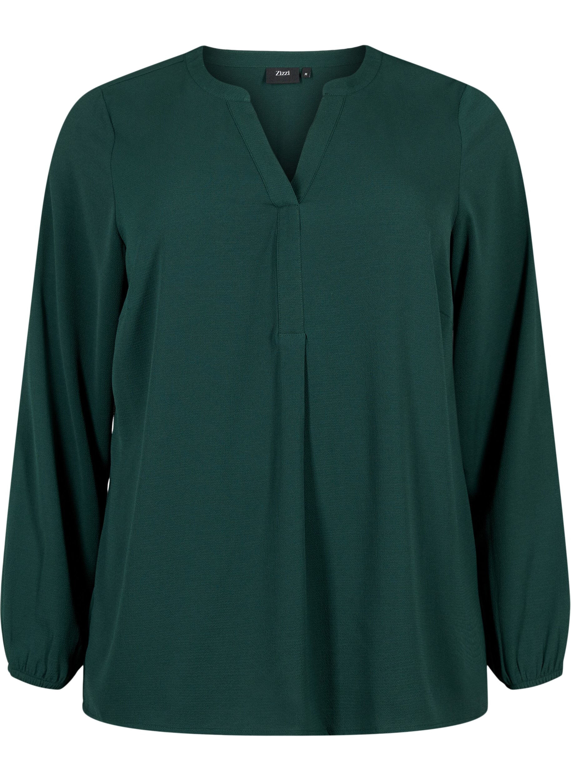 Zizzi Effen blouse met v-hals, Scarab, Packshot image number 0