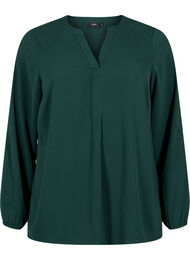 Effen blouse met v-hals, Scarab