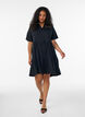 Jerseyjurk met kanten details en een gelaagde rok, Zwart, Model image number 1