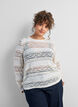 Kanten blouse met lange mouwen, Vanille, Model image number 0