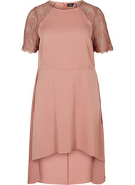 Midi-jurk met korte kanten mouwen, ROSE BROWN