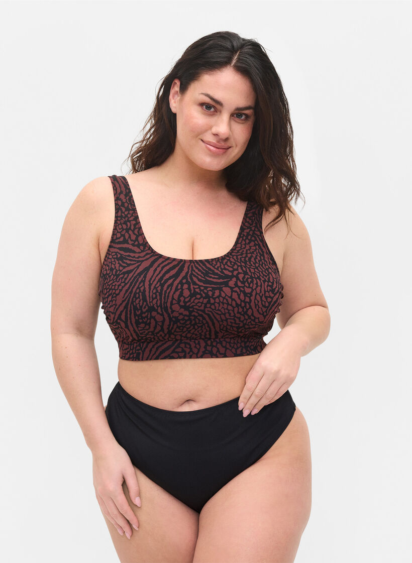 Bikinibroekje met normale taille, Black, Model image number 0