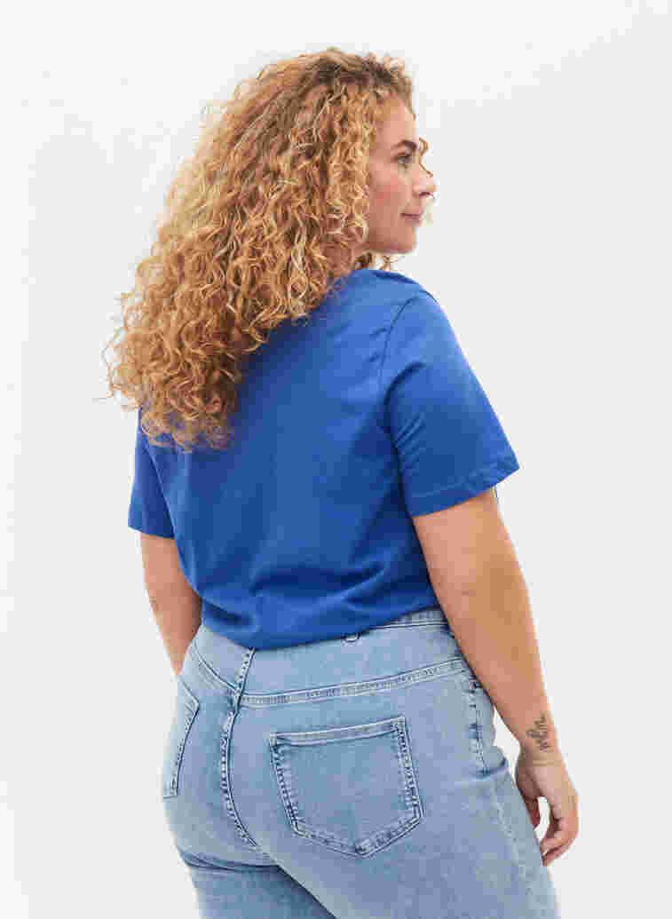 Katoenen t-shirt met print, Dazzling Blue Califo, Model image number 1