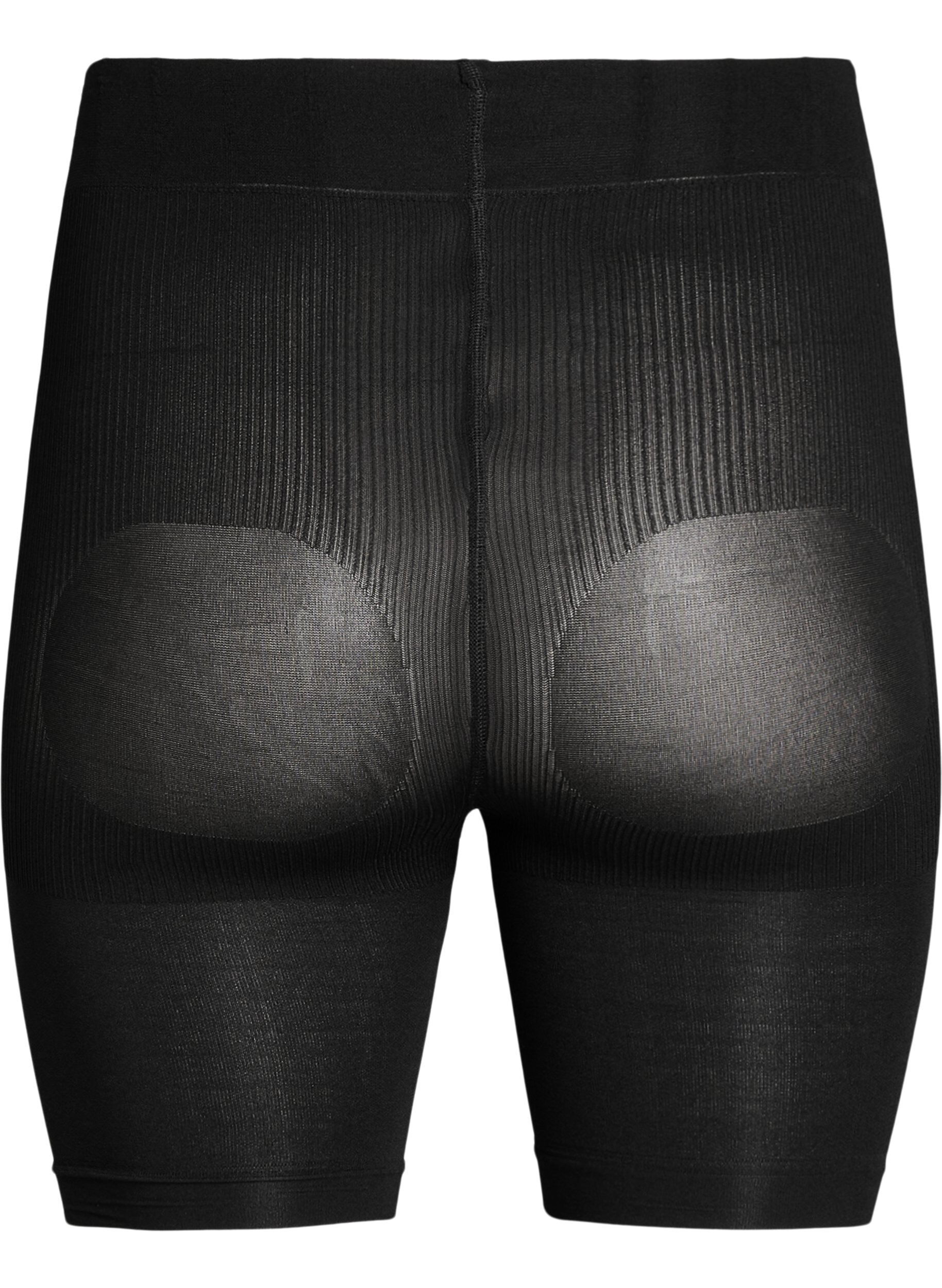 Zizzi2-pack push-up shorts in 60 denier met shaping effect, Zwart, Packshot image number 1