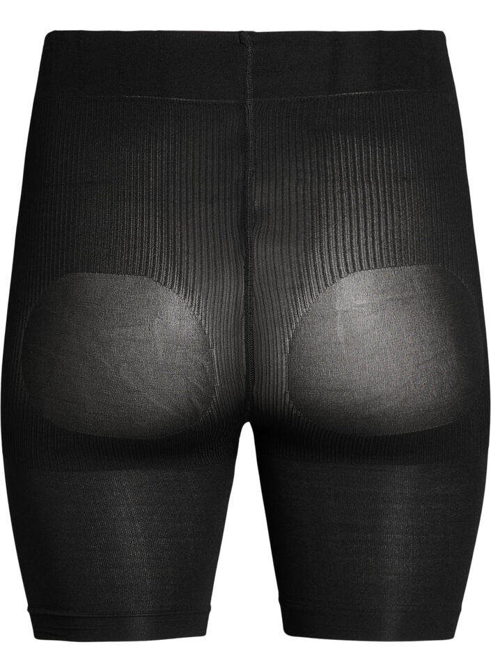 2-pack push-up shorts in 60 denier met shaping effect, Zwart, Packshot image number 1