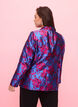 Blazer met bloemmotief en parelknoop, Blue Quartz Jaquard, Model image number 1