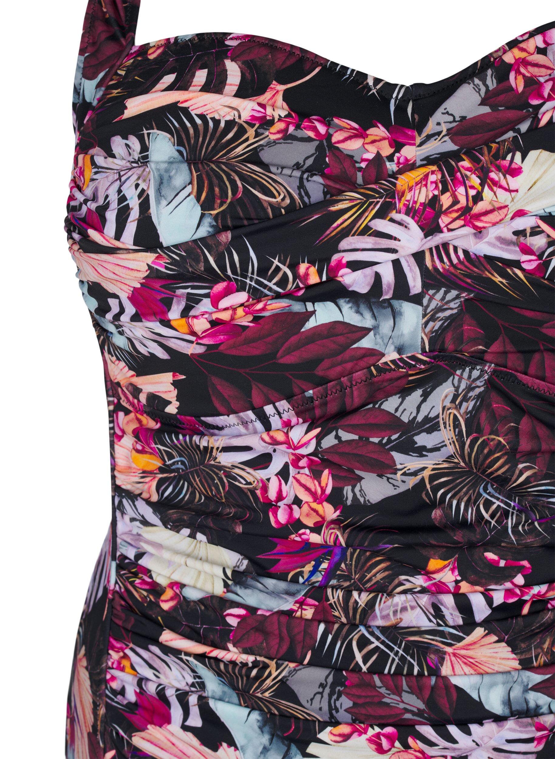 Zizzi Gewatteerd badpak met print, Rood, Packshot image number 2