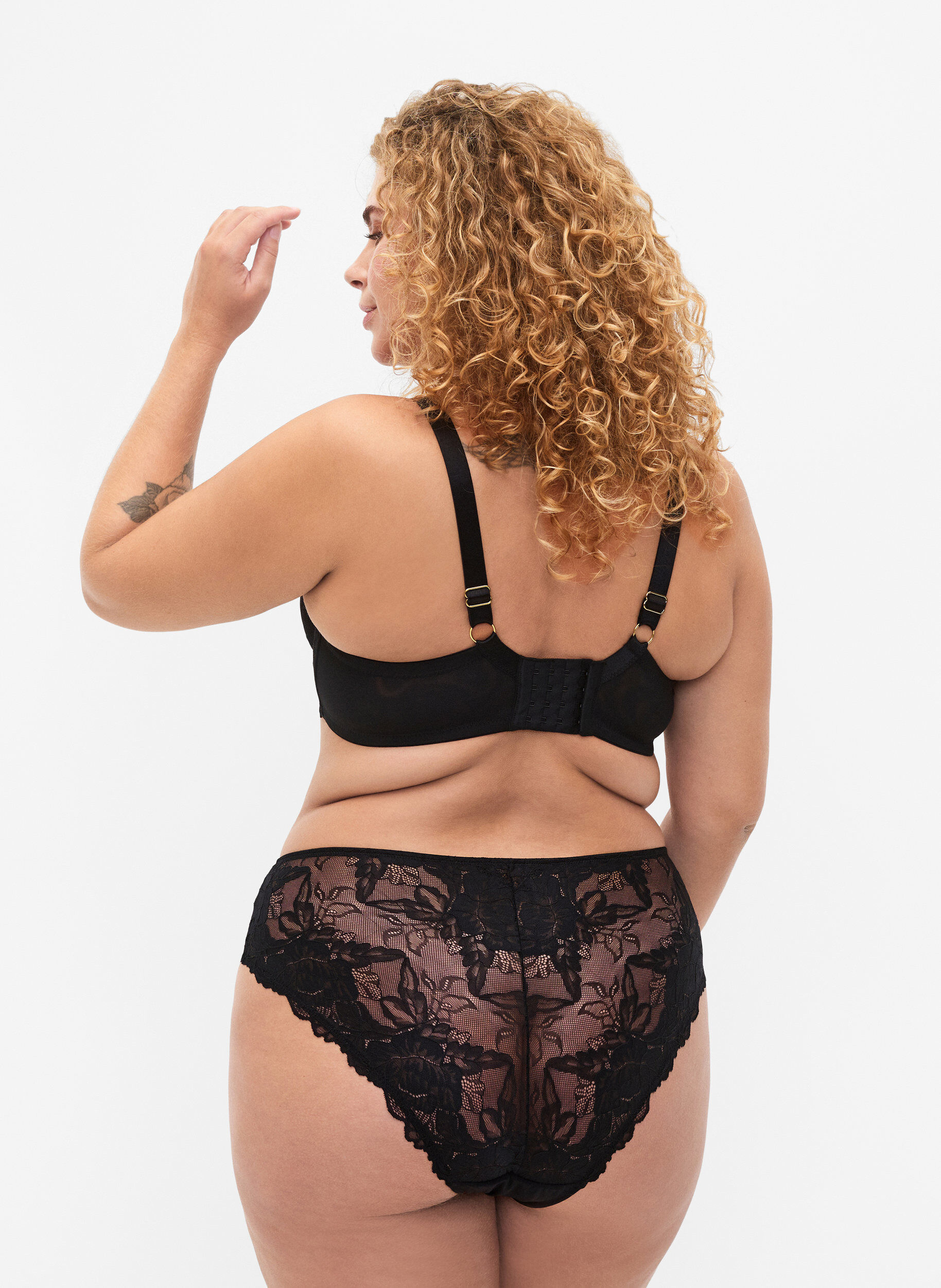 Zizzi 2-pack kanten tai slipje met normale taille, Black, Model image number 1