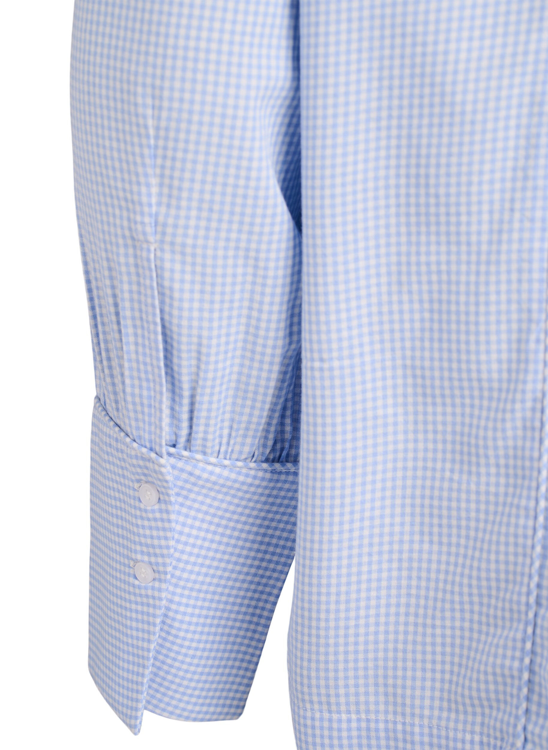 Zizzi A-lijn geblokte blouse, Blauw, Packshot image number 3