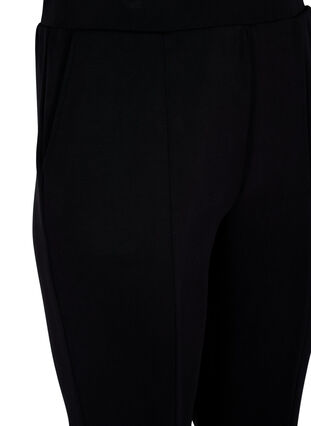 Flared broek met split aan de voorkant, Black, Packshot image number 2