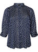 Blouse met patroon, opstaande kraag en 3/4-mouwen, Blauw, Packshot image number 0