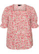 Katoenen blouse met vierkante halslijn, Rood, Packshot image number 0