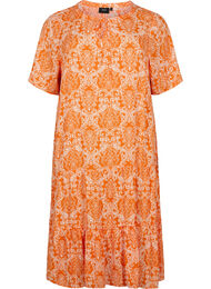 Viscose jurk met korte mouwen en print, Exuberance Oriental