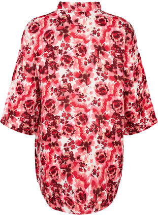 Lang shirt met all-over print, Pink AOP Flower, Packshot image number 1