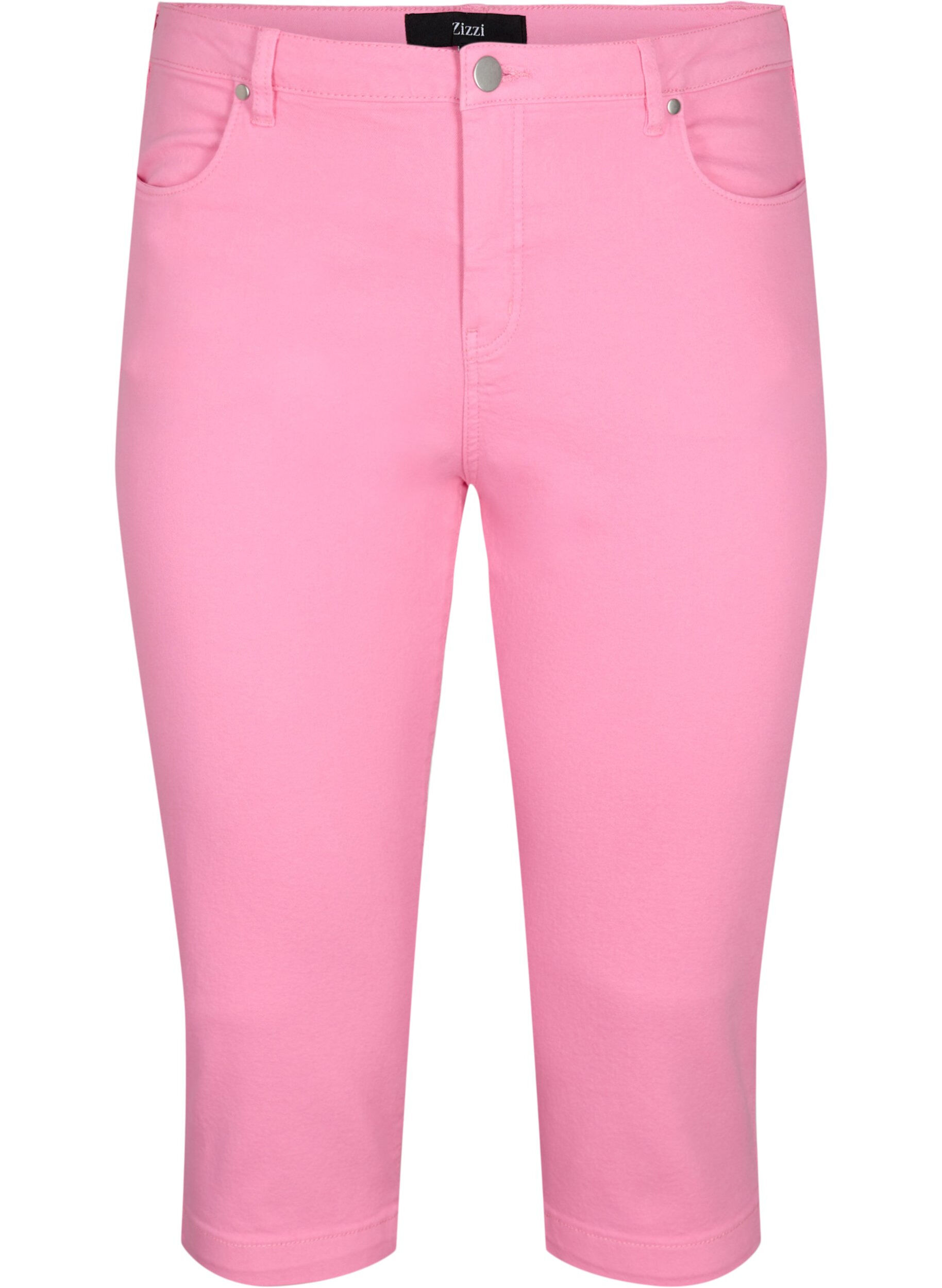 Zizzi Strakke Emily capri broek, Rosebloom, Packshot image number 0