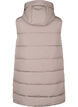 Lange vest met capuchon en zakken, Beige, Packshot image number 1