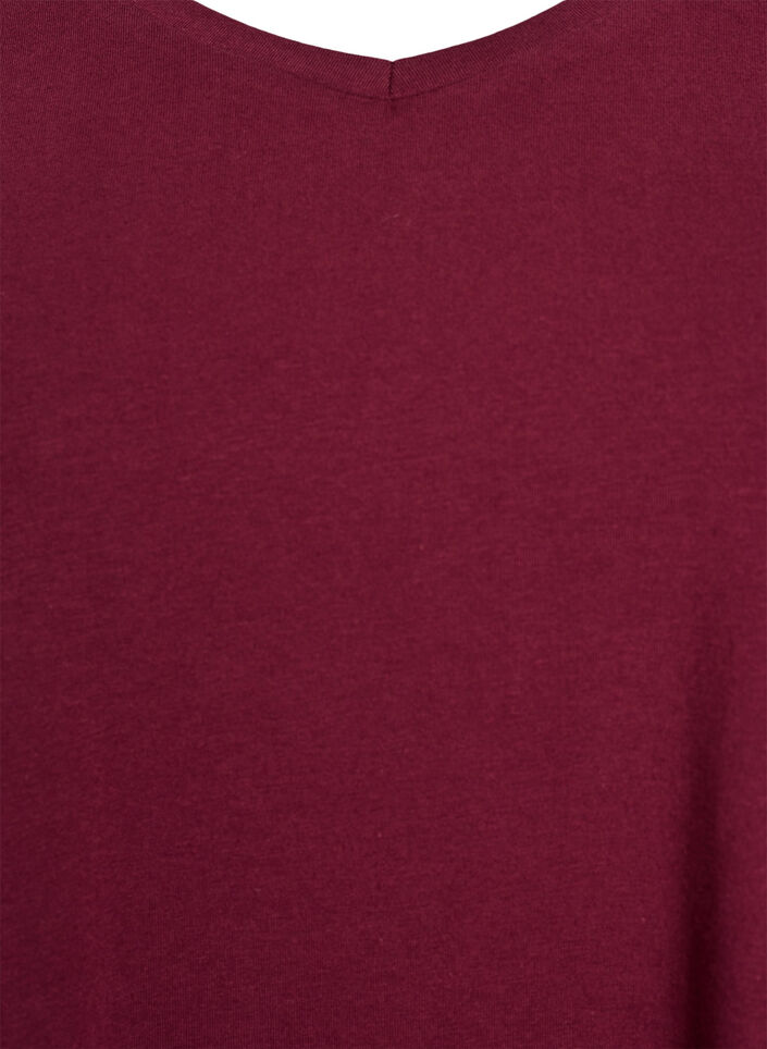 Basic effen katoenen t-shirt, Donker Bordeaux, Packshot image number 2