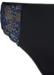 G-string van microvezels met kant, Black w Blue, Packshot image number 2