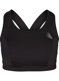 Sporttop met effen kleur en gekruiste rug, Black