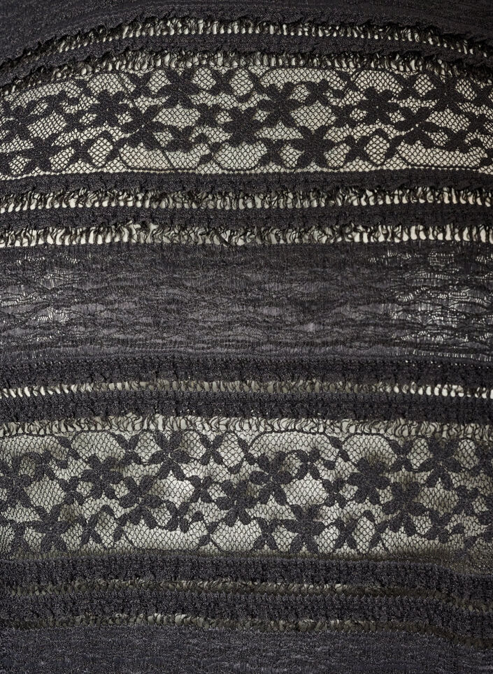 Kanten blouse met lange mouwen, Zwart, Packshot image number 2