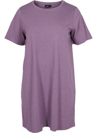 Gemêleerd t-shirt pyjama jurk met korte mouwen, Vintage Violet Mel.