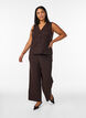 Mouwloos top met een golvende textuur en knoopsluiting, Bruin, Model image number 1