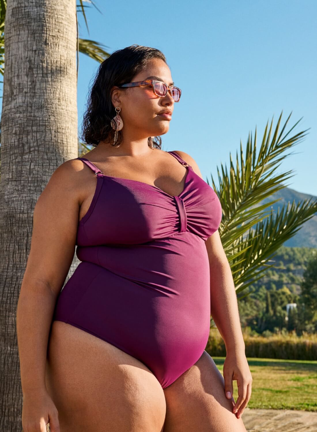 Zizzi Badpak met beugel en drapering, , Model