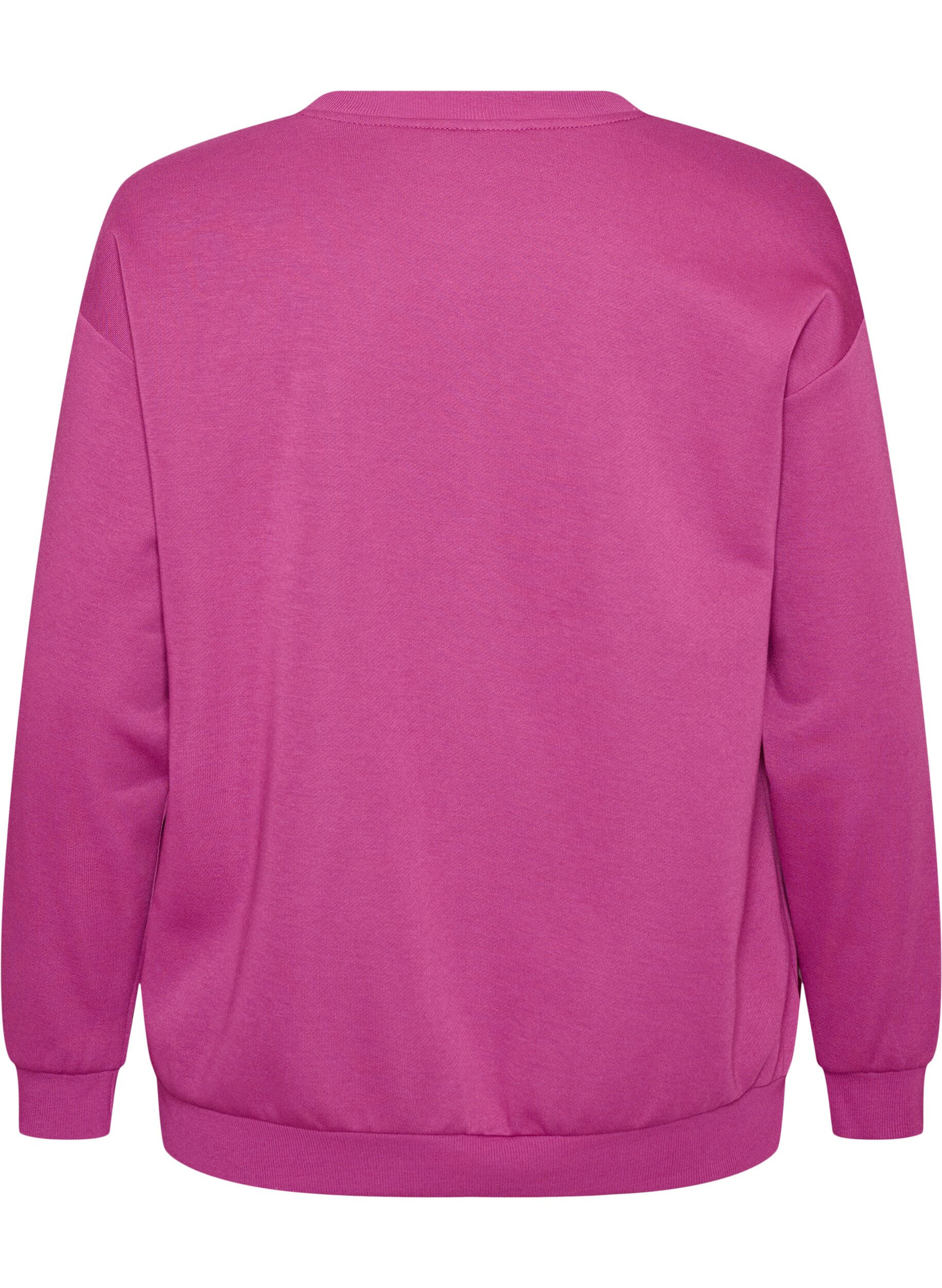ZizziSweatshirt met tekst print, Paars, Packshot image number 1