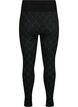 Naadloze legging met zilverkleurig patroon, Black, Packshot image number 1