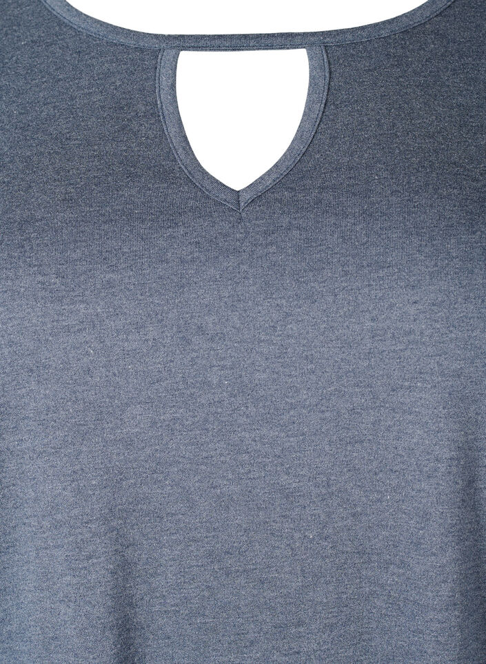 Gemêleerde blouse met lange mouwen, Night Sky Mel. , Packshot image number 2