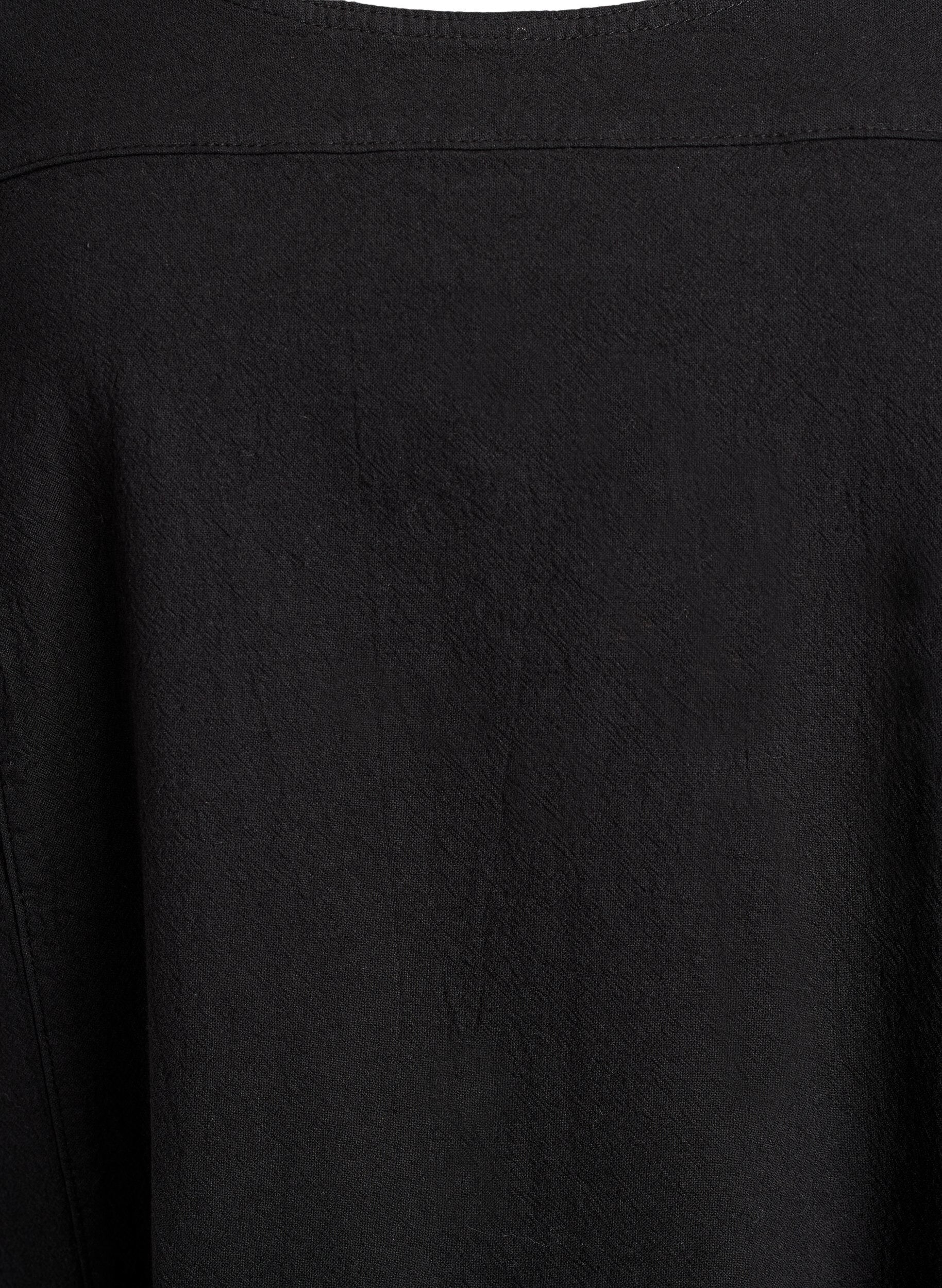 Zizzi Katoenen jurk met korte mouwen, Zwart, Packshot image number 2