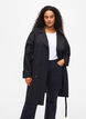 Trenchcoat met riem en split, Black, Model image number 0