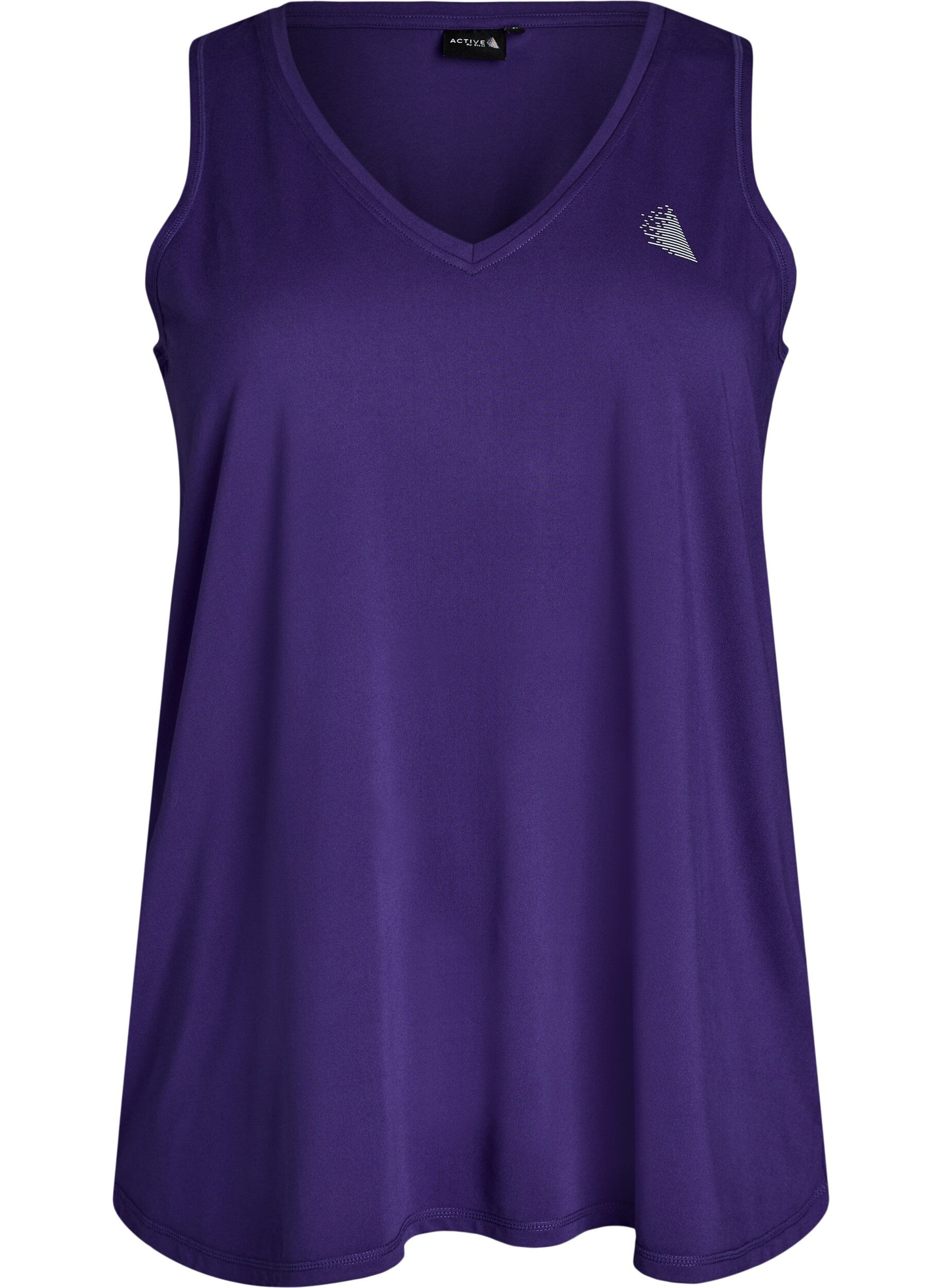 Zizzi Workout top met V-hals, Purple, Packshot image number 0