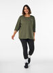 Sporttop met 3/4 mouwen, Groen, Model image number 1