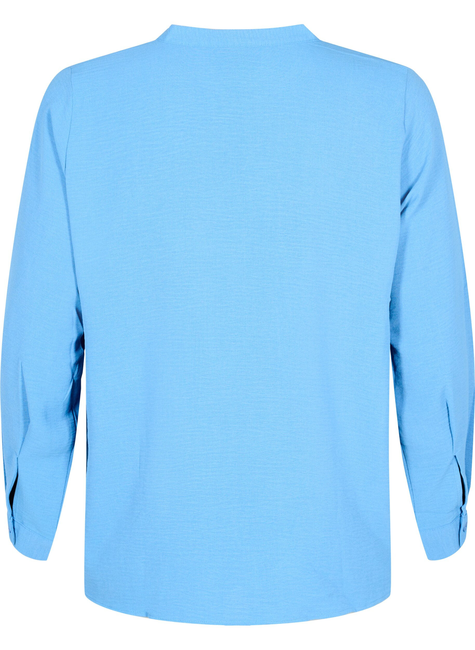 Zizzi Blouse met lange mouwen en V-hals, Riverside, Packshot image number 1