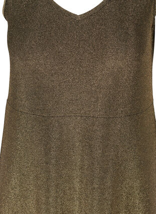 Mouwloze jurk met glitters en v-hals, Gold, Packshot image number 2