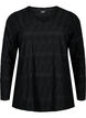 FLASH - Blouse met lange mouwen en structuur, Black, Packshot image number 0