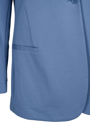 Eenvoudige blazer met knoopsluiting, Moonlight Blue, Packshot image number 3