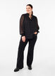 Gestreepte chiffon blouse met strikjes, Black, Model image number 2