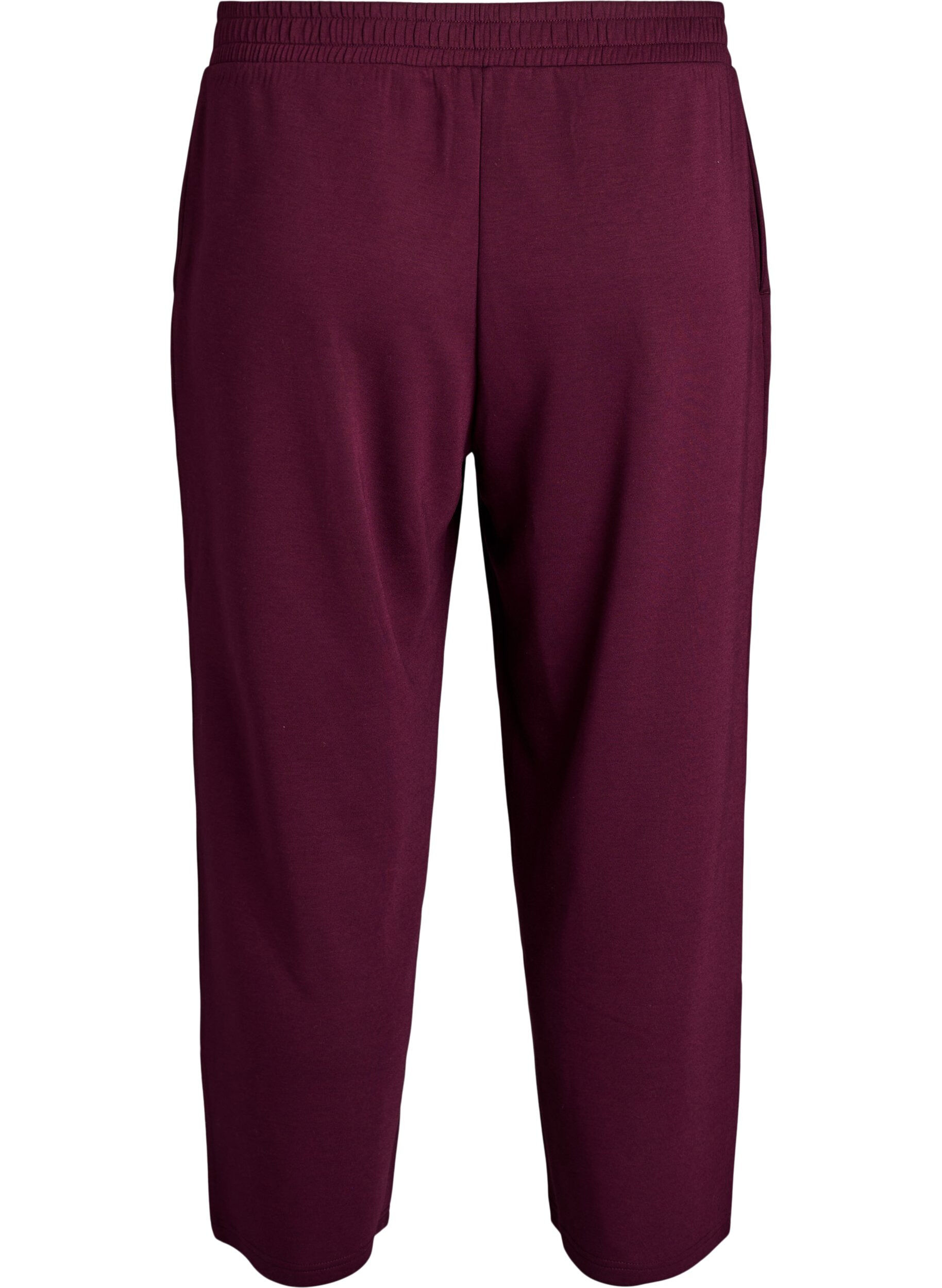 Zizzi 7/8-broek van modalmix met zakken, Donker Bordeaux, Packshot image number 1