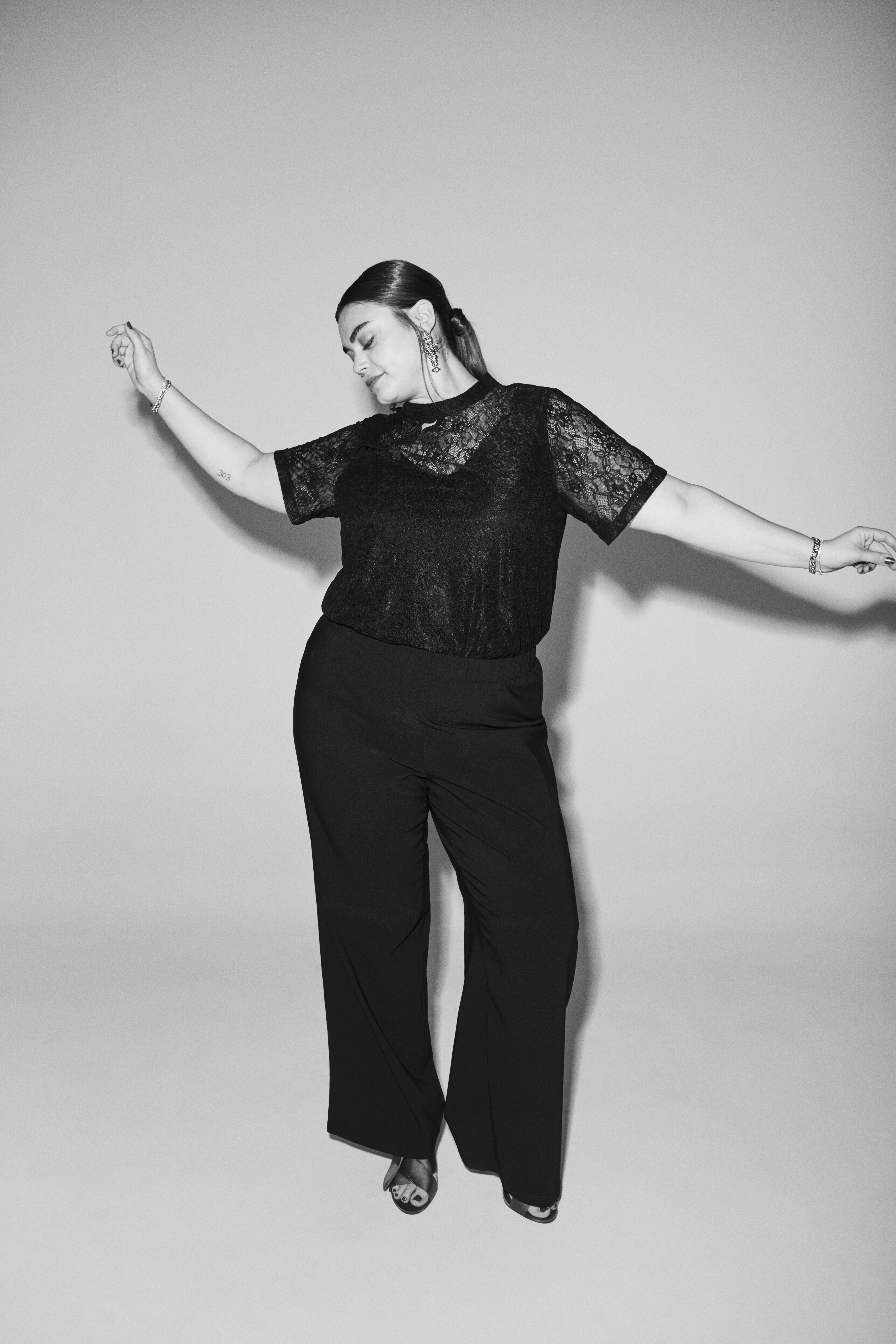 Zizzi Blonde blouse met details, , Model