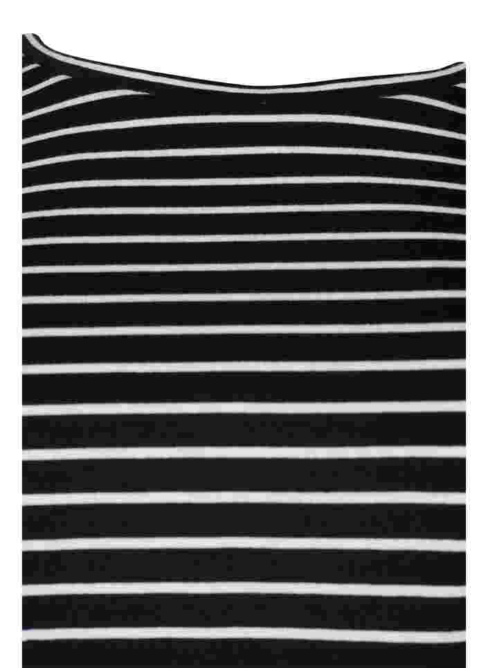 Set van 2 basic t-shirts in katoen, Black/Black Stripe, Packshot image number 3
