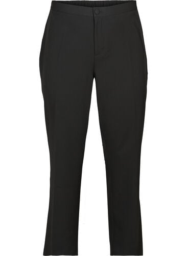 Klassieke broek met elastiek in de taille, Black, Packshot image number 0