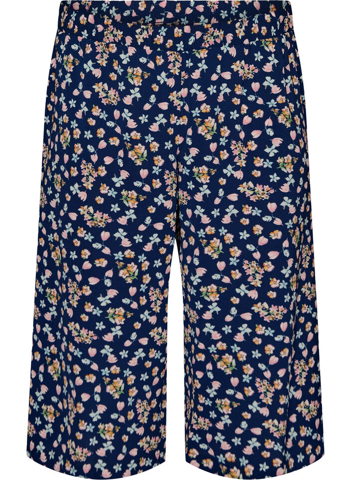 Culottebroek met print, Blauw, Packshot image number 0